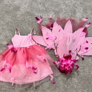 Pottery Barn Kids Flamingo Costume Girls Size 7 8 Pink Dress Hood Headpiece